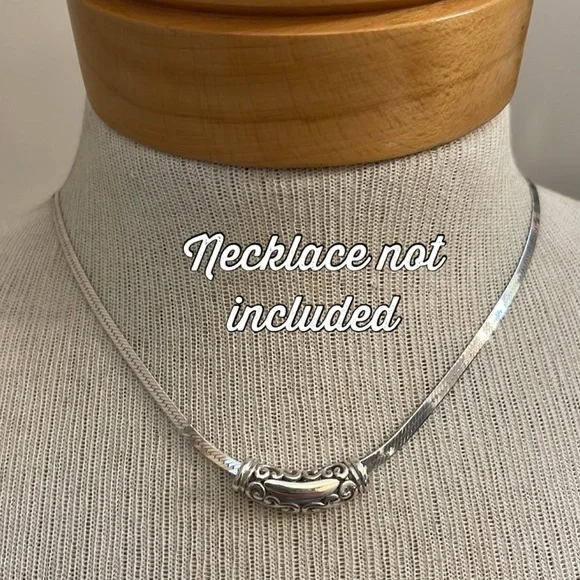 Sterling Silver Filigree- Scroll Slide - Bar Pendant
